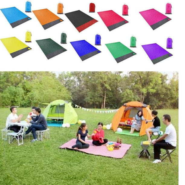  Manta de picnic pequeña con diseño floral azul y morado con  hojas verdes para niños, 57 x 59 pulgadas, a prueba de arena, manta de picnic  impermeable al aire libre para