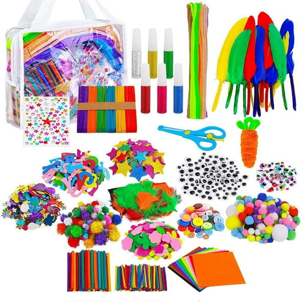 1500 suministros para manualidades con tijeras, materiales , regalo  educativo para en edad preescolar, de 4 a 9 años, niñas d Sunnimix  Artesanías de bricolaje