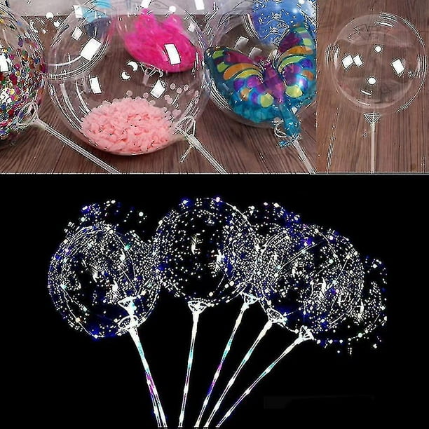 Juego de 5 palos de globo Bobo con tazas transparentes, soporte de globo  transparente largo para globos de burbujas LED, 16 pulgadas/27 pulgadas -  AliExpress