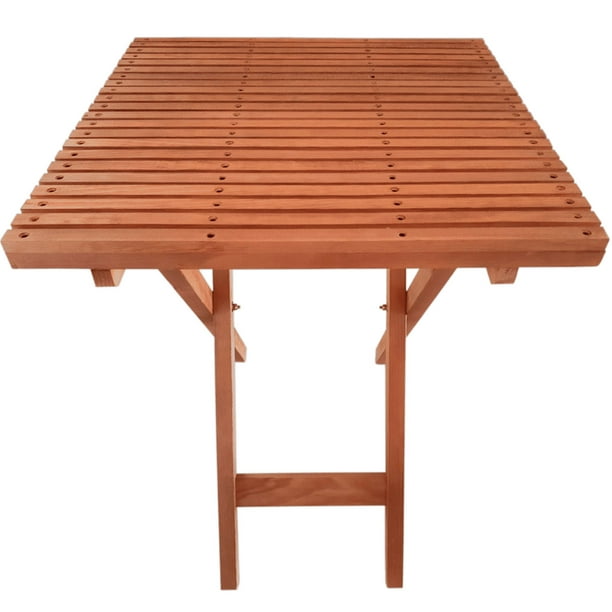 Mesa terraza plegable 60x60 cm imitacion madera NIGJ765