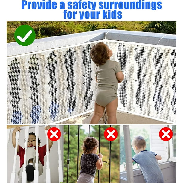 Red de seguridad para escaleras de bebé para interiores y exteriores, a  prueba de bebés, para