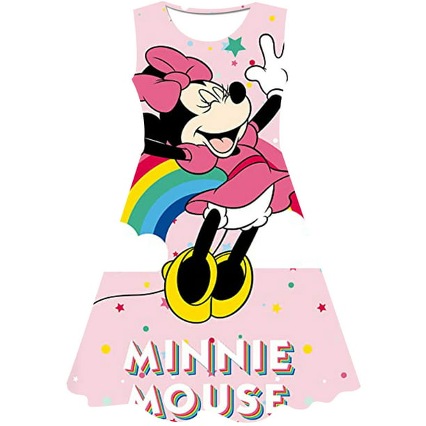 Disney Girls Minnie vestidos princesa ropa dibujos animados Minnie estampado verano moda Minnie Mouse Dress6M Gao Jinjia LED | Bodega Aurrera en línea