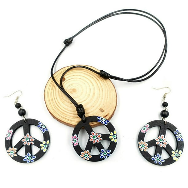 Conjunto de accesorios de disfraz hippie Pendientes Corona de pelo