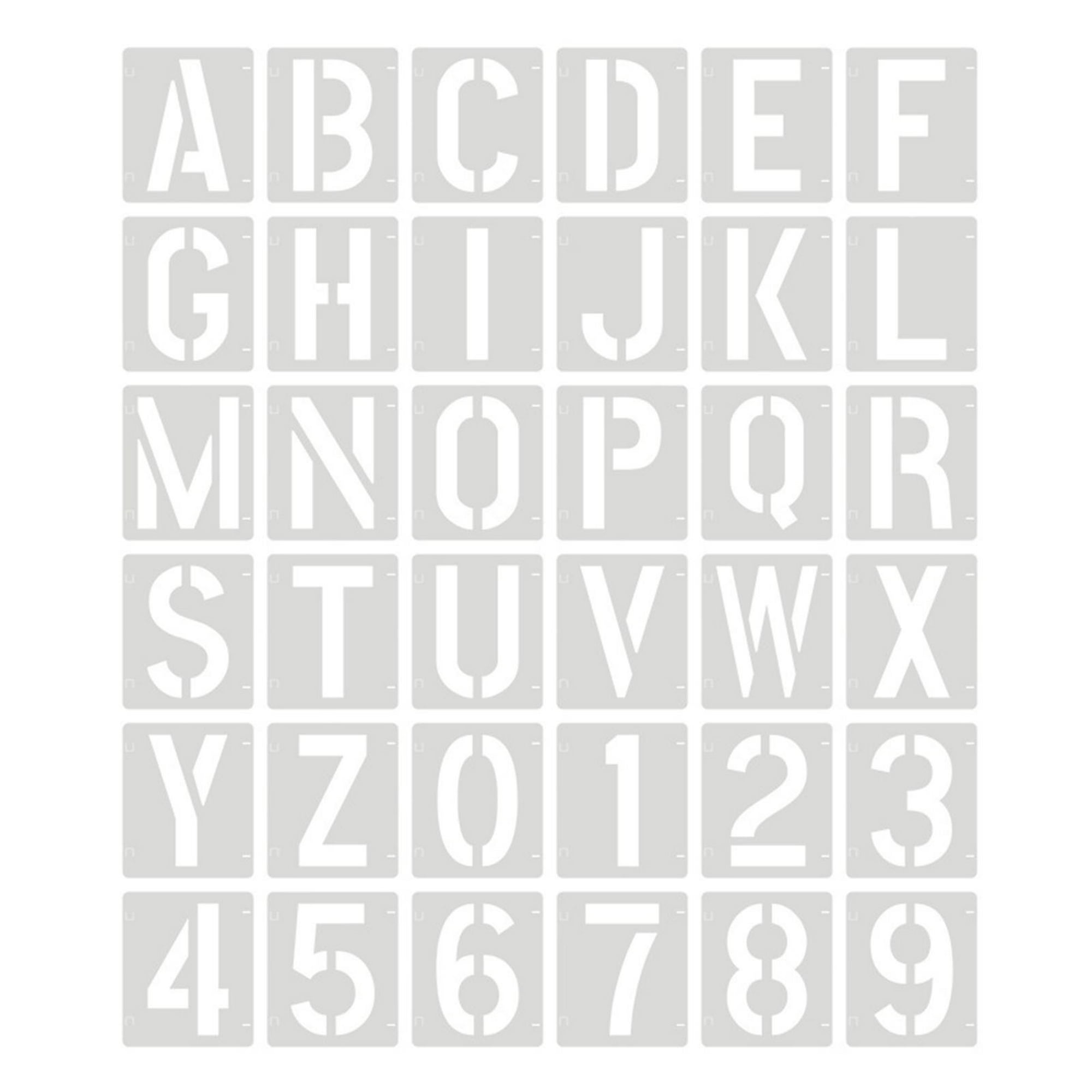 Plantillas de letras del alfabeto de 5 pulgadas, 36 plantillas