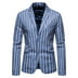 Nueva chaqueta de traje de talla grande para hombre, rayas azules y blancas, informal de ne Pompotops oipoqjl11273 Bodega Aurrera en