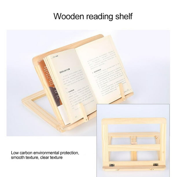Atril de madera portátil para libros, soporte de lectura de madera, atril  ajustable y plegable para libros de cocina, tabletas de recetas