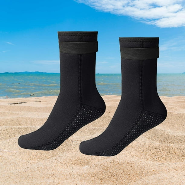Calcetines de buceo de neopreno de 3mm, botas de playa, calcetines de agua  para hombres y mujeres, calcetín térmico para surf, calcetines de natación  Negro XXL 46 a 47 DYNWAVEMX calcetines de