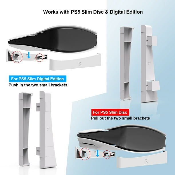 Soporte horizontal para ahorro de espacio para consola PS5 Slim (negro)
