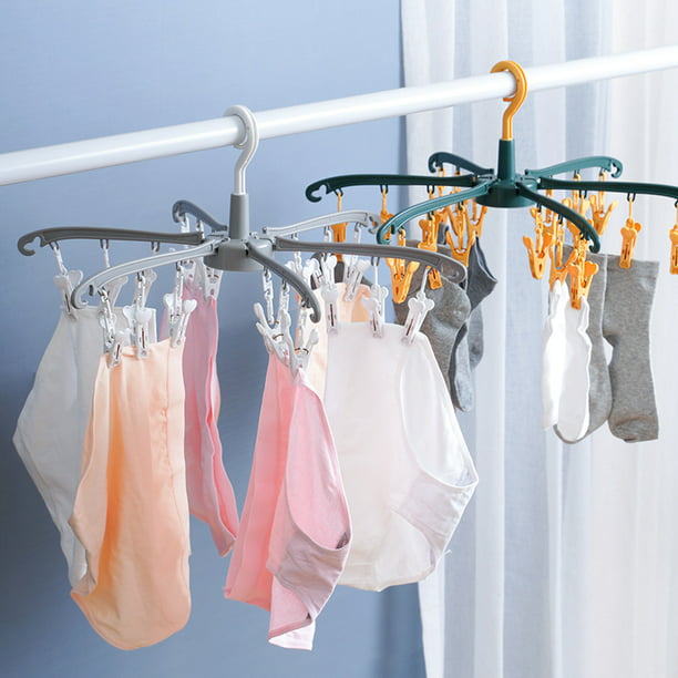  JIAYING - Tendedero plegable para ropa interior de ropa interior  de plástico para ropa interior, con 8 clips, para secar toallas, ropa  interior (tamaño: 10 unidades, color: rosa) : Todo lo demás
