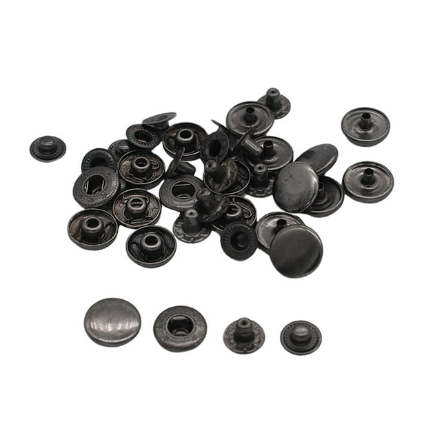 10 piezas de 15 mm botones de presión de metal, kit de botones a
