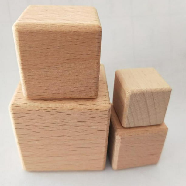 Cubos de madera para manualidades, bloques de madera de 2 pulgadas, 8  bloques de madera natural, manualidades de madera sin terminar, bloques