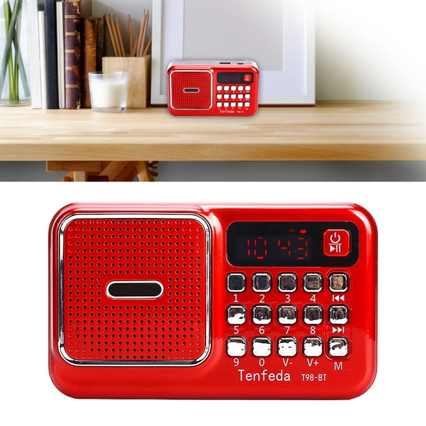 Radio FM digital, reproductor MP3 multifuncional portátil, entrada USBTF,  receptor de radio FMMW con altavoz incorporado, soporta FM1 70-88MHz, FM