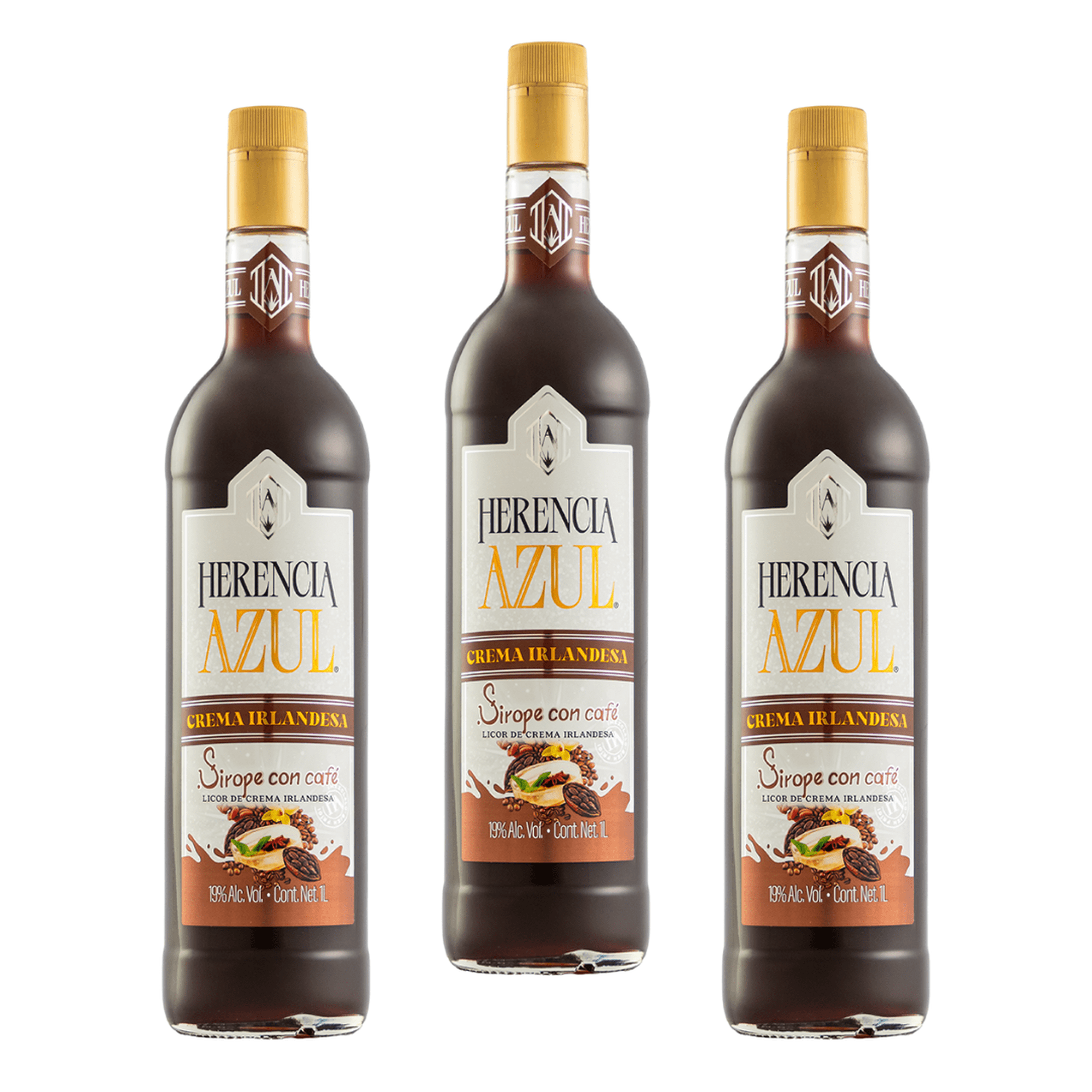 Tripack licor de vodka herencia azul crema irlandesa 1 l herencia azul licor de vodka