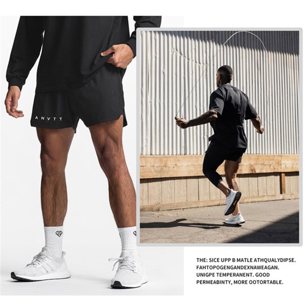 Pantalones de Fitness para hombre, pantalones deportivos de secado rápido,  transpirables y elásticos, sueltos, informales, para