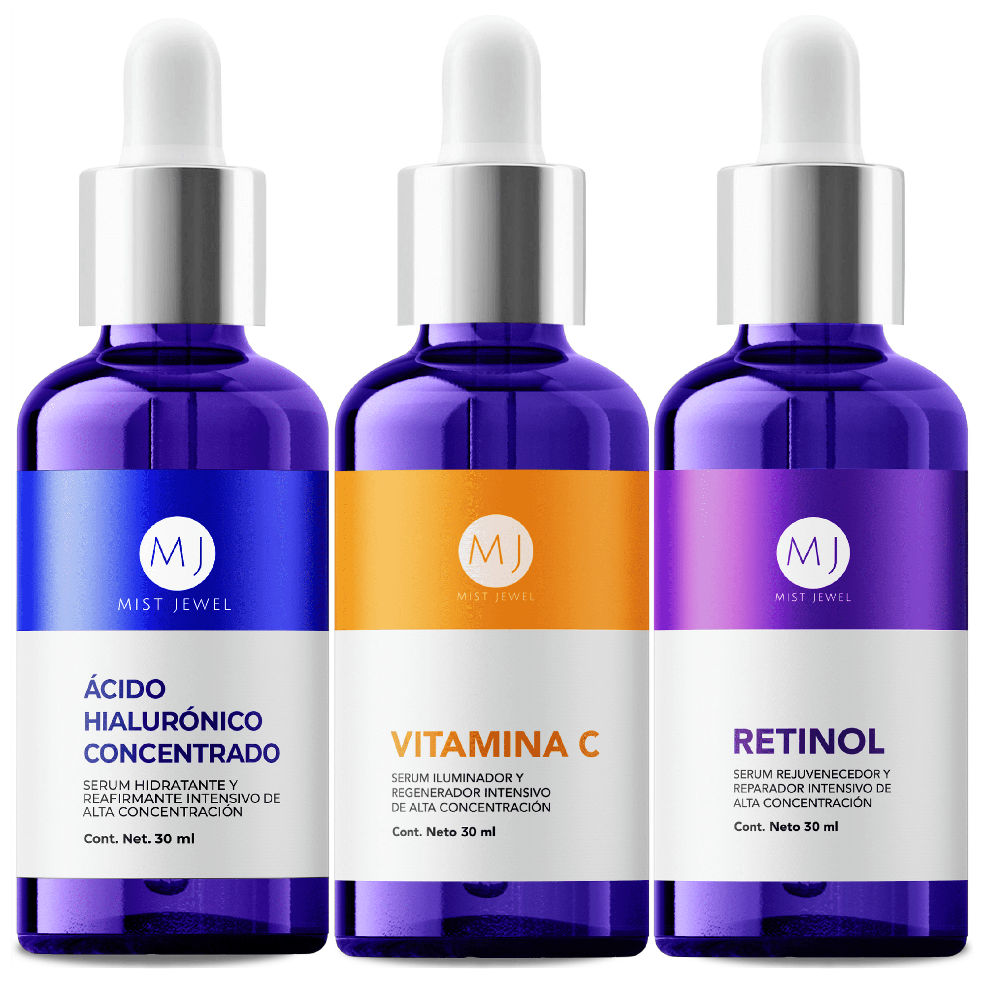 Kit Serums faciales VIT C Retinol y Acido Hialuronico rutina facial ...