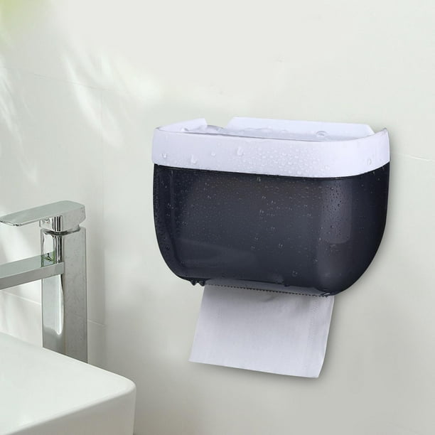  Soporte para papel higiénico de montaje en pared, estante para  papel higiénico, bandeja de papel higiénico, bandeja de almacenamiento de  papel, caja de pañuelos organizador de papel (color: blanco) : Herramientas