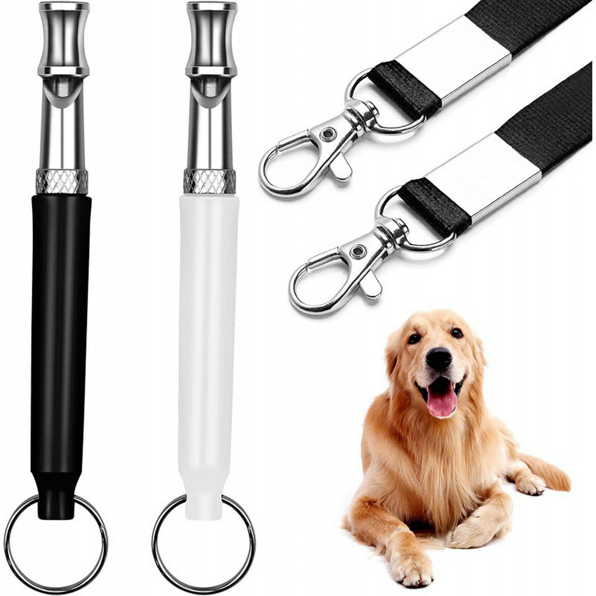 Silbato para perros con paso ajustable, paquete de 2 silbatos ultrasónicos  de acero inoxidable para entrenamiento de perros, silbato para perros para