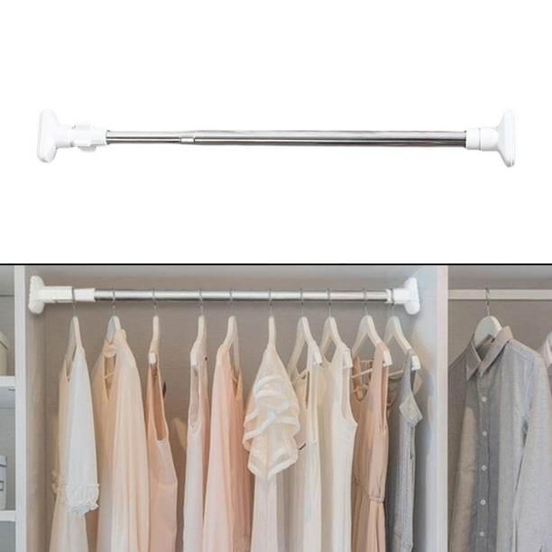 Barra de armario ajustable montada en la pared para colgar ropa, barras de  acero inoxidable para armario, para ventanas, cocina, baño, armario (color
