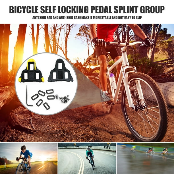 Calas para bicicleta de carretera Juego de calas para zapatos de ciclismo para  pedales autoblocantes Amarillo JShteea Accesorios para bicicletas