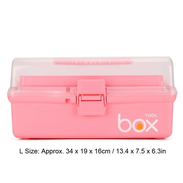 Caja de almacenamiento de medicina de emergencia, caja organizadora  portátil de múltiples capas para medicina casera, color rosa L