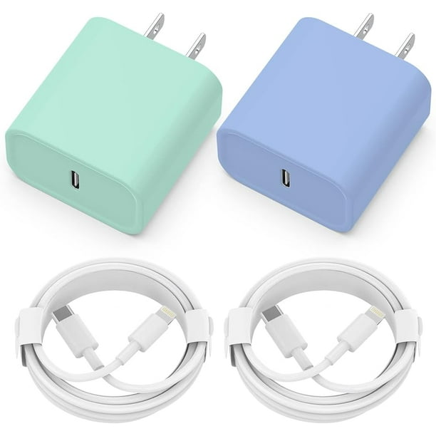  Cable de carga rápida para iPhone, cargador rápido iPhone 20 W  PD USB C cargador de pared tipo C, adaptador de corriente Lightning cable  de carga rápida compatible con iPhone 14/13 