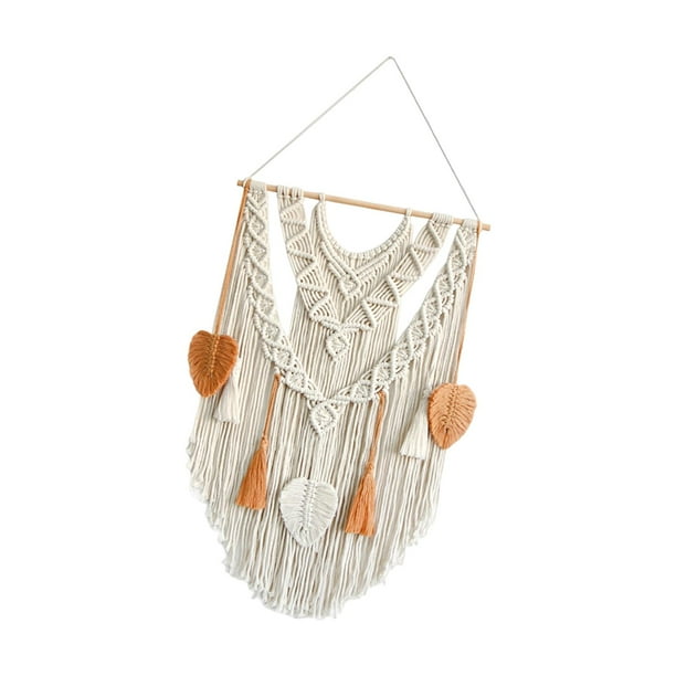 Grande Macrame Pared Colgante 43.3 39.4 Boho Tapiz Tejido Decoración de  Pared- Borla de algodón Macrame Cortina Beige Chic Bohemian Wall Art Para  Hogar Vivir Roo