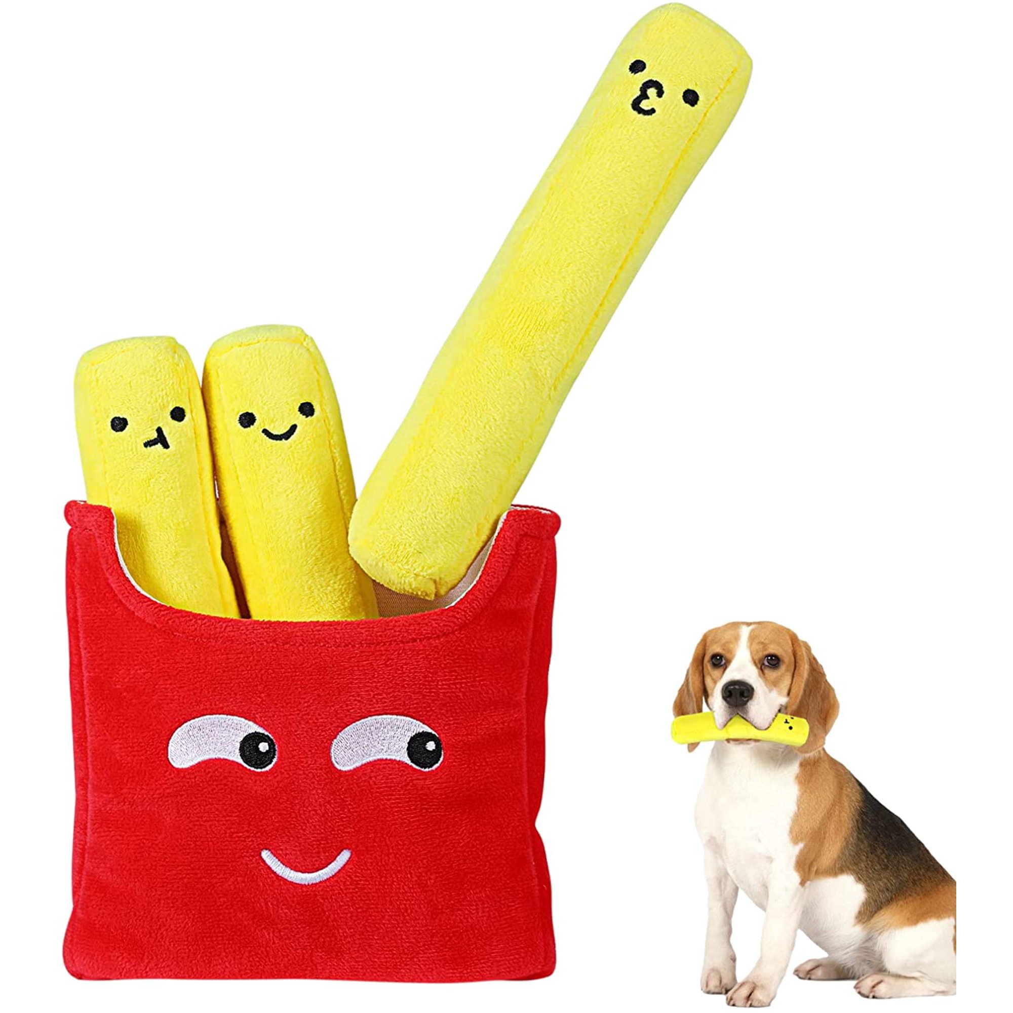 Juguetes para perros, juguete para masticar de peluche suave con chirrido  en forma de papas fritas, juguete interactivo para perros de peluche para  perros pequeños y medianos, juego de entre JFHHH pequeña