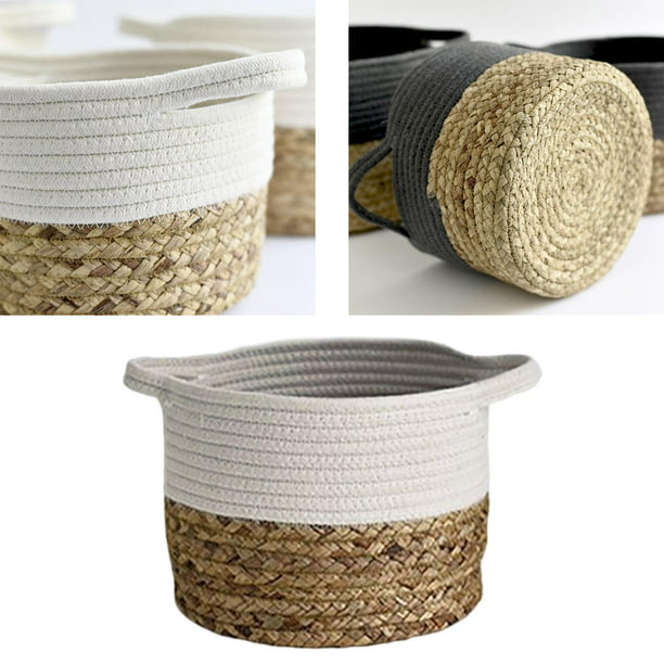 Set 3 cestas decorativas cuerda algodón