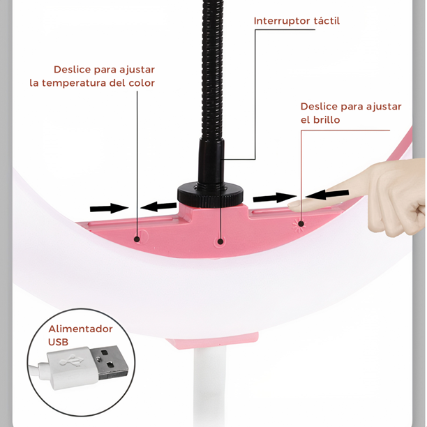 Aro De Luz Binden Portátil Con Tripié Y Soporte Para Celular