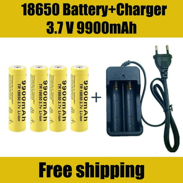 18650 batería recargable 3,7 V 18650 9900mAh capacidad Li-ion batería  recargable para linterna batería + cargador Tan Jianjun unisex