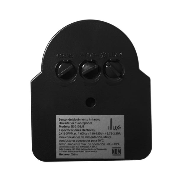 Lampara de seguridad con sensor de movimiento Infrarrojo 180° Con 2 sockets  E27 para Exteriores Illux SE-2103.N
