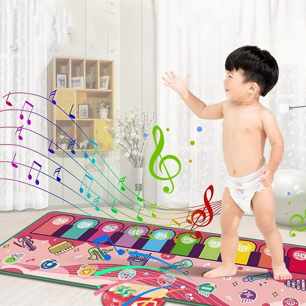 Alfombra musical de piano con más de 90 sonidos, alfombra de baile para  niños, juguetes musicales para bebés, niñas y niños de 1 a 5 años (110 x 36  cm) Rojo Verde