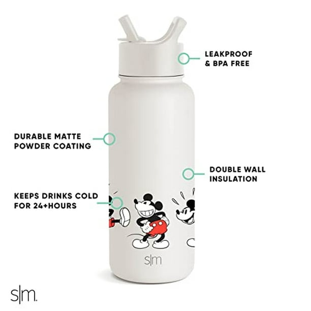 Simple Modern - Botella de agua térmica con diseño de personajes de Disney,  tapa con pajjilla, reuti…Ver más Simple Modern - Botella de agua térmica