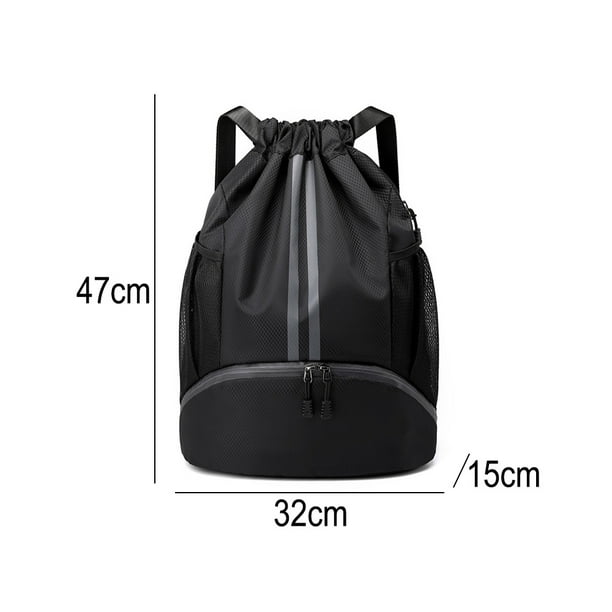 Mochila grande con cordón, bolsa de gimnasio deportiva para mujer, mochila  de cuerda grande, mochila atlética, color negro, Negro -, Viajar