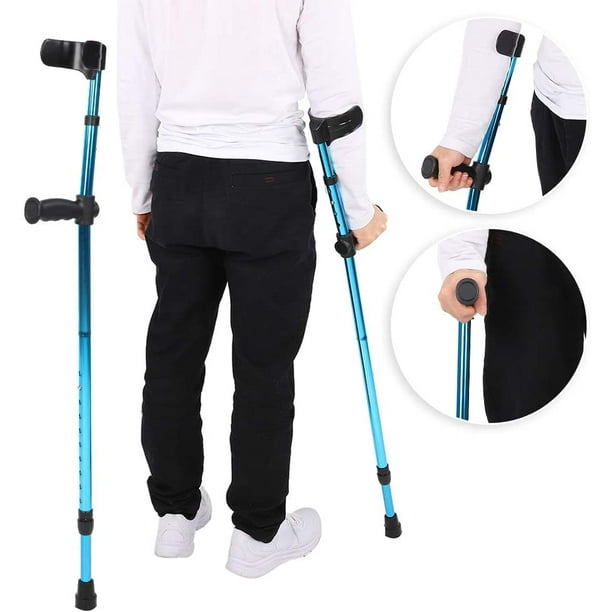  KADEUX Muleta plegable para el antebrazo para adultos, muletas  ajustables para codo, asas antideslizantes, ayuda plegable para la  movilidad para caminar, bastones para hombres/mujeres/discapacitados (color  : plateado) : Salud y Hogar