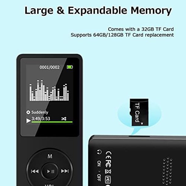  Reproductor de MP3 de 32 GB con Bluetooth 5.0