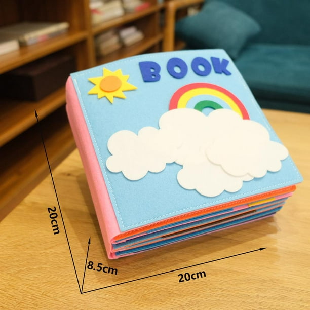 2x Libros de tela para bebés, libros suaves para bebés en 3D, libro de tela  para bebés de año, libros de Yotijar Libros de fieltro 3D para niños  pequeños