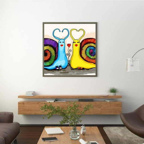  Amor caracol pintura al óleo por números lienzo dibujo DIY dibujos animados  decoración del hogar reg Tmvgtek decoración de arte en el hogar | Walmart  en línea