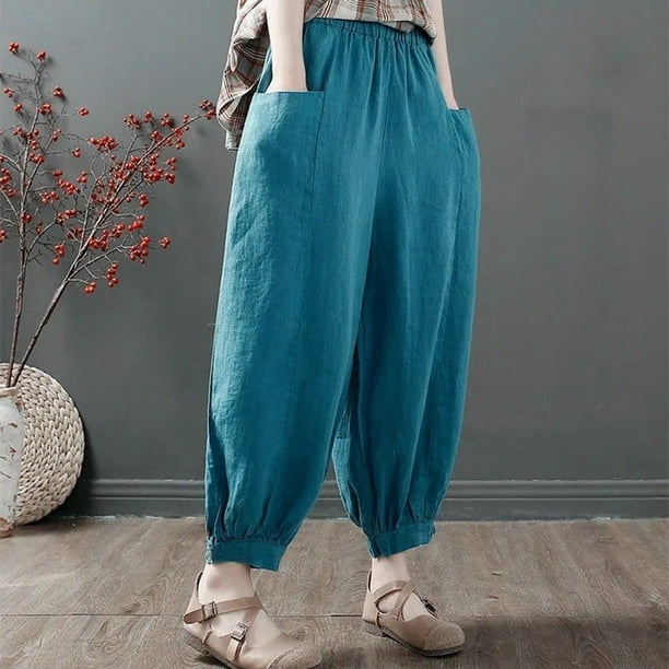 Gibobby pantalones deportivos mujer Pantalones Tallas grandes Mujer  Pantalones Casual Harem Pantalones sólidos Color Yoga Pantalones sueltos  para mujer (Verde, XL)