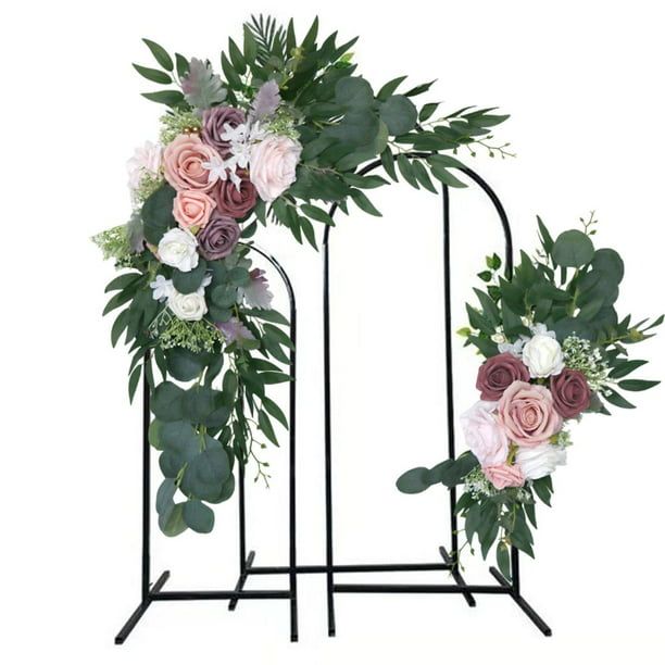 SWSTINLING Paquete de 4 guirnaldas de flores rosas de 32 pies, flores  artificiales estéticas para arco de boda, fiesta, jardín, decoración de  sala de