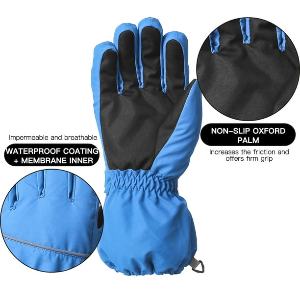  Foaincore 4 pares de guantes de invierno para niños, guantes de  esquí de nieve para niños, guantes cálidos impermeables de caza para niños,  Azul, gris, negro : Ropa, Zapatos y Joyería