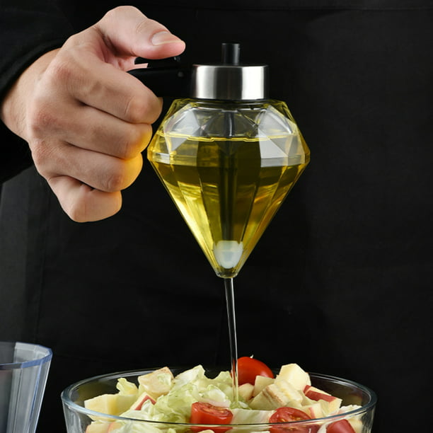 Dispensador de aceite de oliva, dispensador de aceite para cocinar,  rellenable, botella de vidrio con medidas para barbacoa, hornear, freír en  aceite