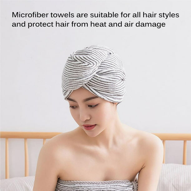 Toalla de microfibra para el cabello, ultra absorbente, de secado rápido,  suave