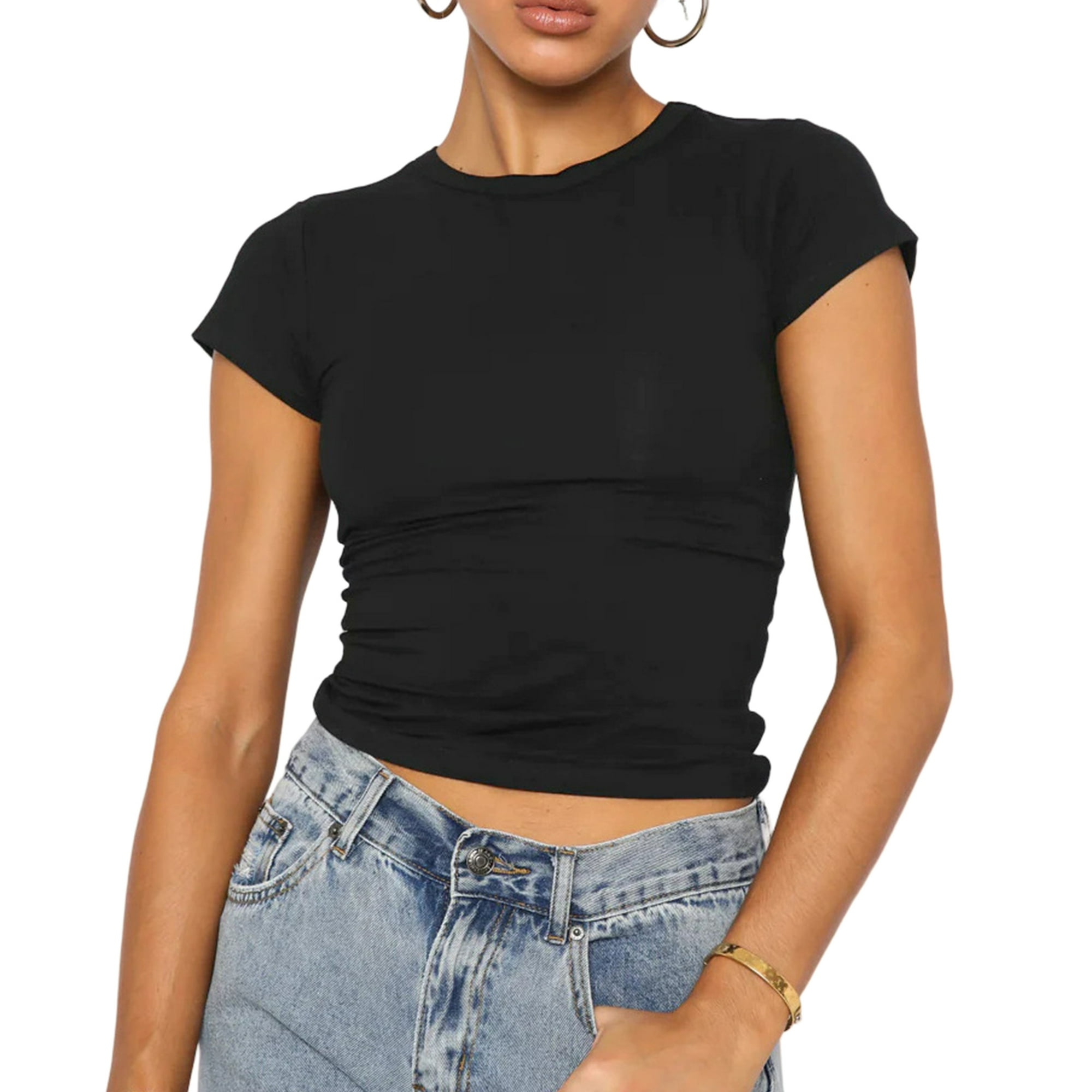  FASO Camiseta básica de licra para mujer, camiseta básica para  mujer, camiseta sin mangas ajustable con tirantes delgados, Negro - : Ropa,  Zapatos y Joyería