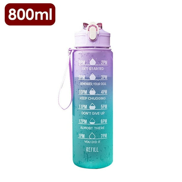 Botella de agua de 2 litros con pajita para mujeres y niñas, botellas de  viaje portátiles grandes para deporte