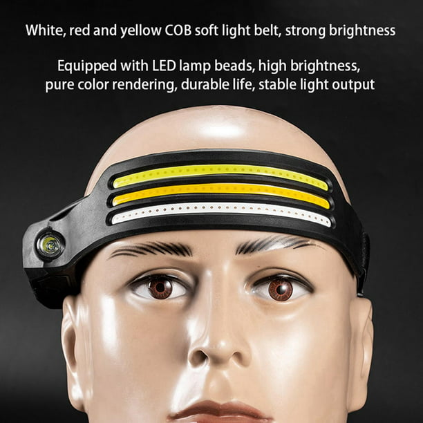Linterna frontal LED USB, linterna impermeable, luz de trabajo, banda pa  cabeza, lámpa recgable , senderismo, , roja Baoblaze Faro al aire libre