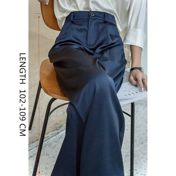 NOVEDAD DE VERANO 2023, pantalones de satén de seda para mujer, pantalones  de traje de pierna ancha Tan Jianjun unisex