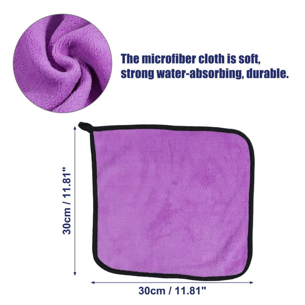 Microfibra Coche Secado Toalla 30 x 30cm 600gsm Extra Largo Gris Púrpura