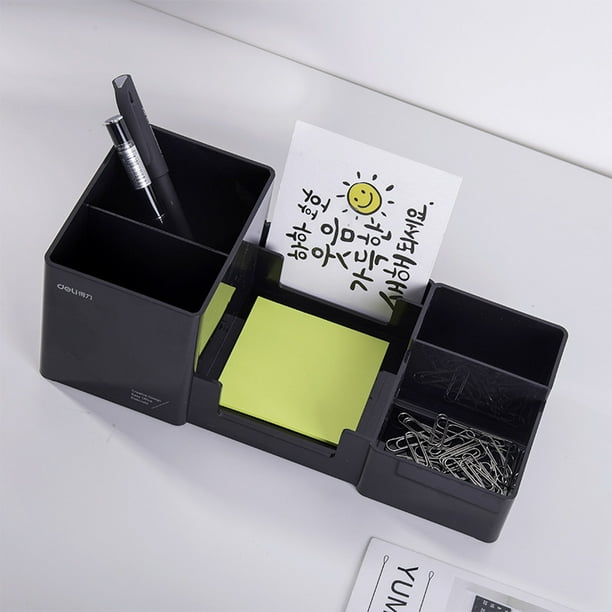 Portalápices blanco para escritorio de oficina con 3 amplios compartimentos  independientes, organizador de escritorio, soporte para brochas de  maquillaje TUNC Sencillez