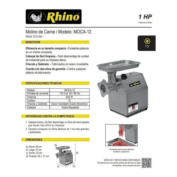 Molino para carnes MOCA-32-M3 rhino